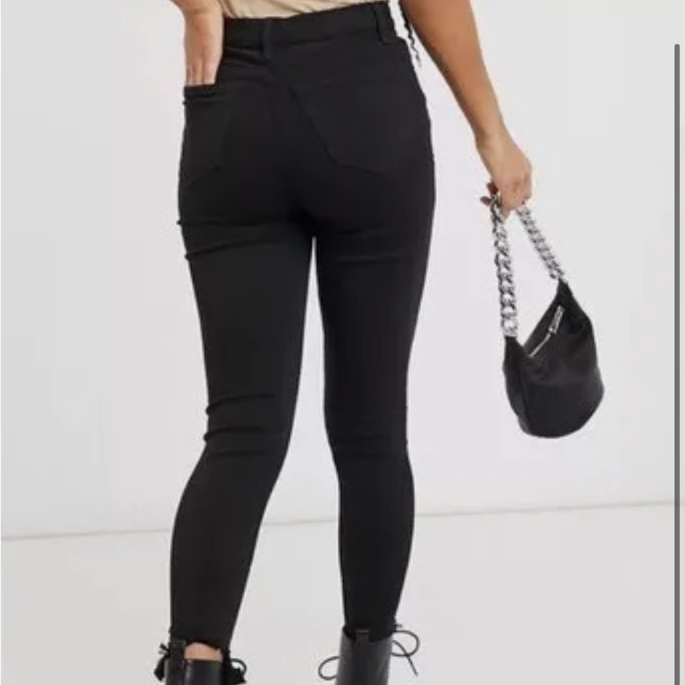 Topshop black frayed skinny jeans - Picture 2 of 7